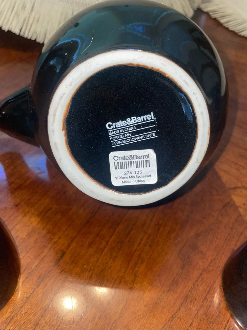 Vintage Crate&Barrel Porcelain Glazed high luster. Yi Xiang Min 5pcsx Tea set